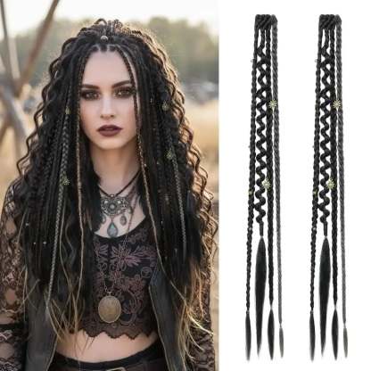 🌿 Boho Beaded Clip-In Braids – Effortless Festival & Everyday Hair Transformation