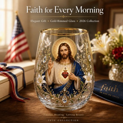 2026 Limited Edition "Morning Prayer" Glass Tea Cup – Faith & Serenity Collection
