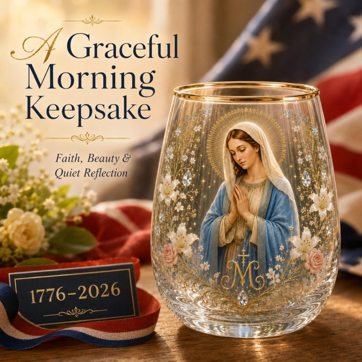 2026 Limited Edition "Morning Prayer" Glass Tea Cup – Faith & Serenity Collection