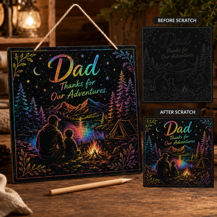 Dad Scratch Art Gift – Thanks for Always Being There