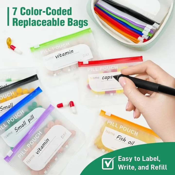 🏆Flash Sale⚡ 50K+ SOLD! Waterproof Pill Pouch Set-14Pcs Bags Inside