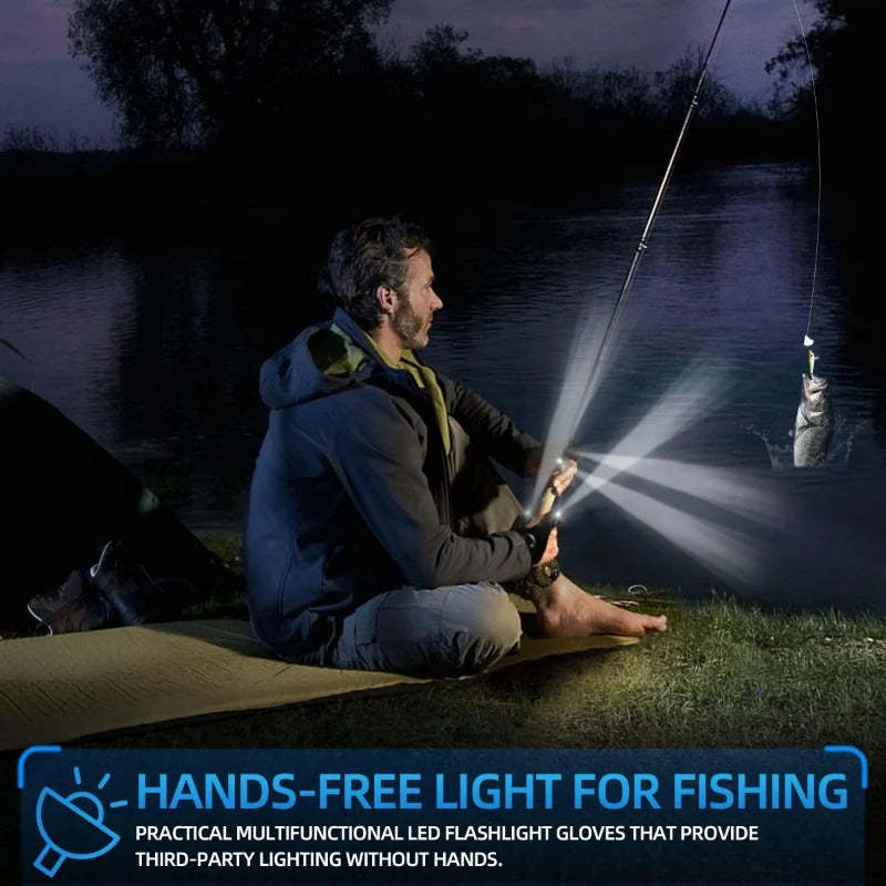 Hands-Free LED Flashlight Waterproof Gloves