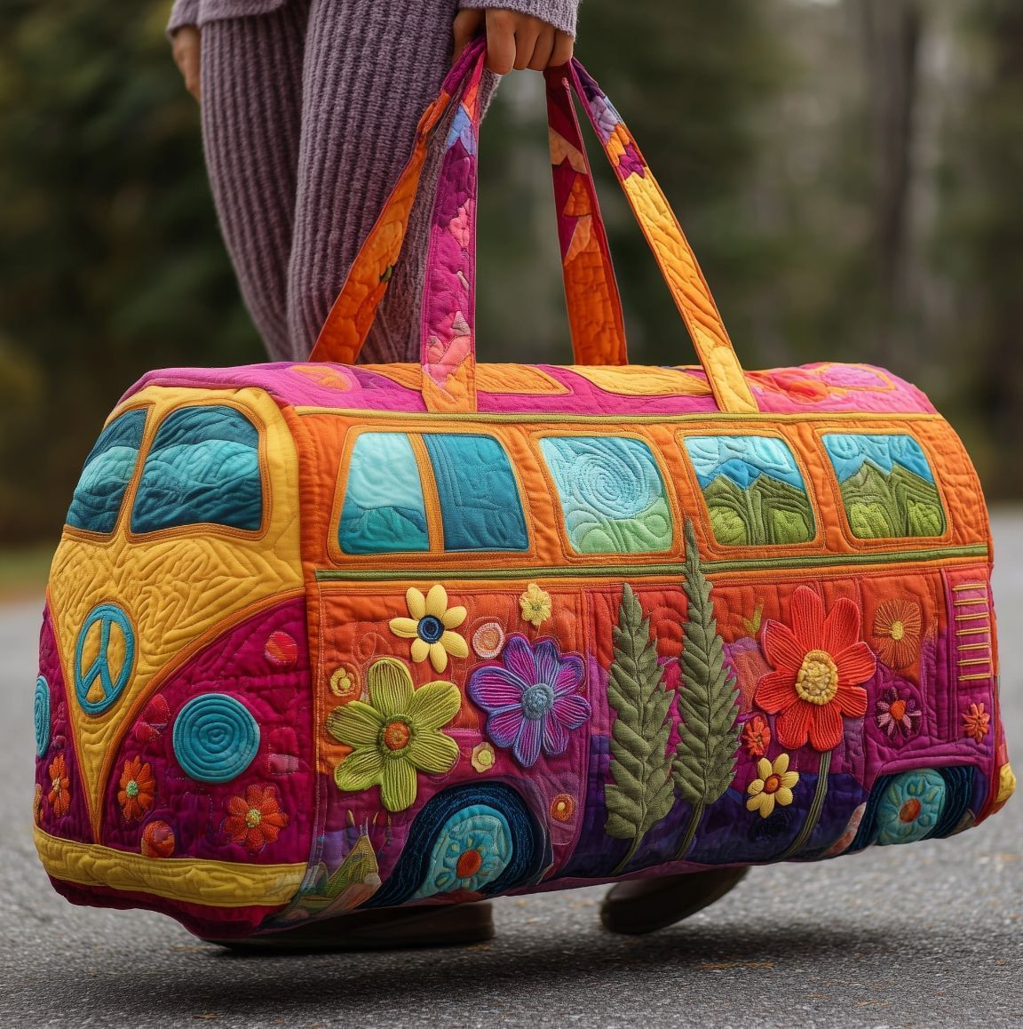 🔥LAST DAY 50% OFF - Hippie Van Quilted Duffle Bag