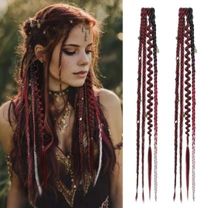 🌿 Boho Beaded Clip-In Braids – Effortless Festival & Everyday Hair Transformation