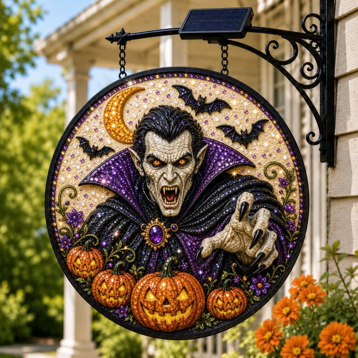 🔥Last 4 hours  Free Shipping -🎃Solar Halloween LED Hanging Sign Light 👻