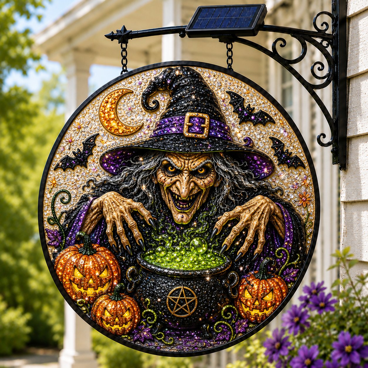 🔥Last 4 hours  Free Shipping -🎃Solar Halloween LED Hanging Sign Light 👻