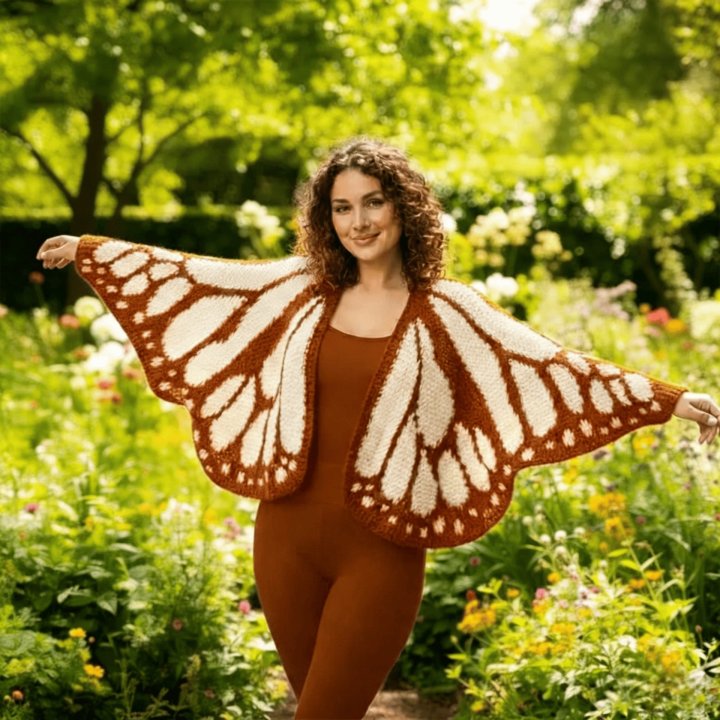 🔥LAST DAY 57% OFF - 🌟🦋 Monarch Butterfly Cardigan – Handcrafted Statement Piece