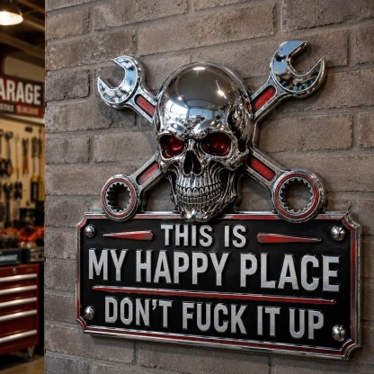 🔥Father’s Day 49% Off 💀"This Is My Happy Place" Garage Wall Sign