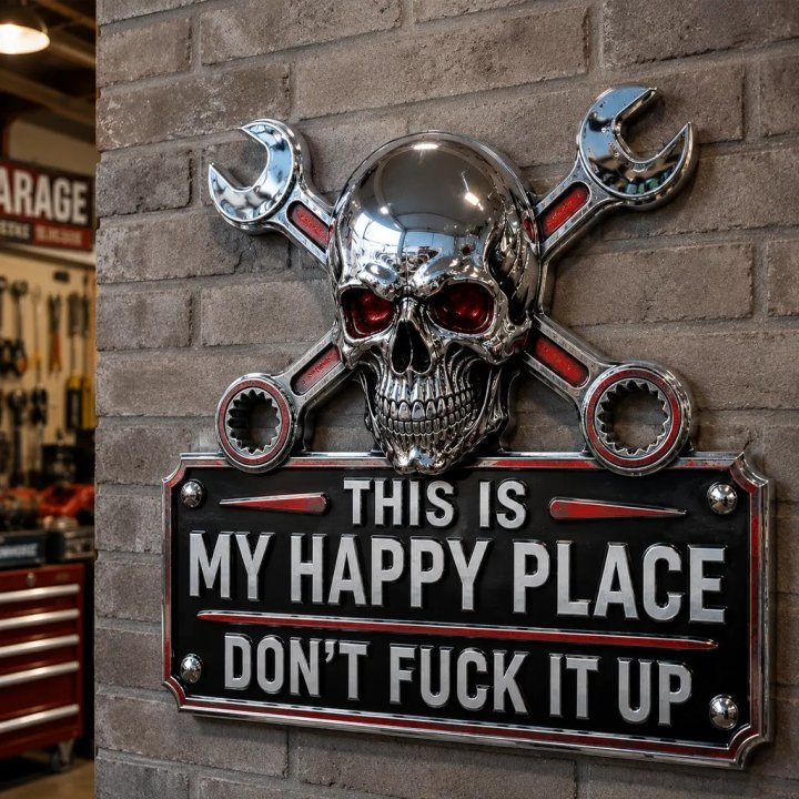 🔥Father’s Day 49% Off 💀"This Is My Happy Place" Garage Wall Sign
