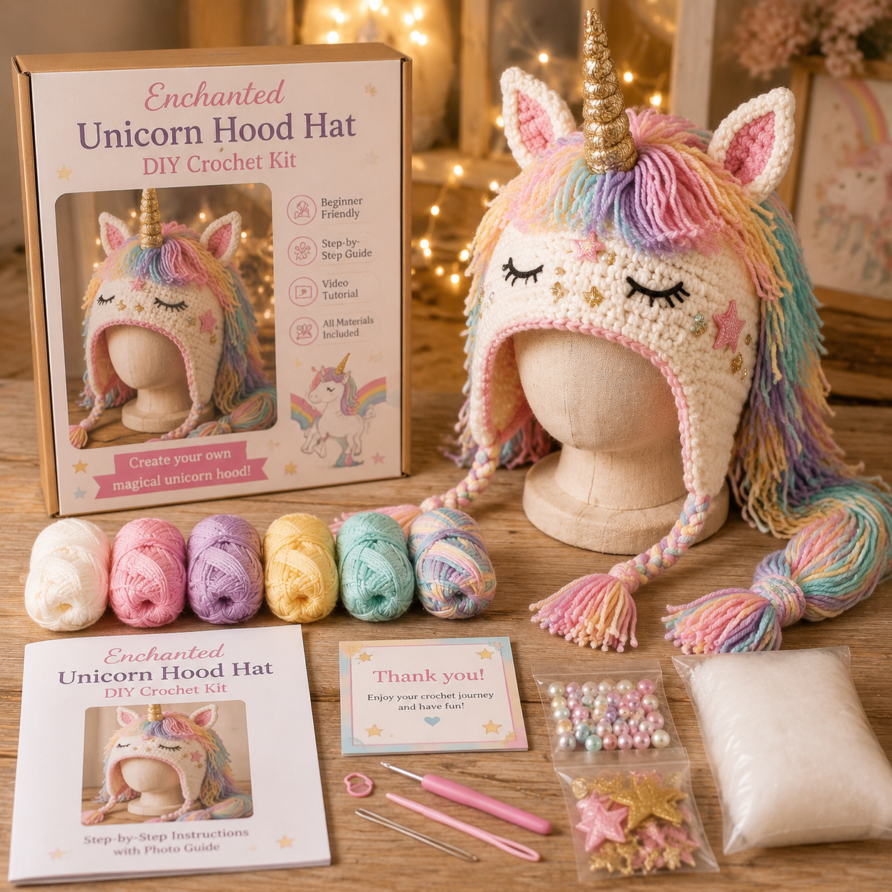 Dragon Hood Hat DIY Crochet Kit