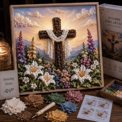 ✝️ 3D Christian Fabric Poke Art Kit