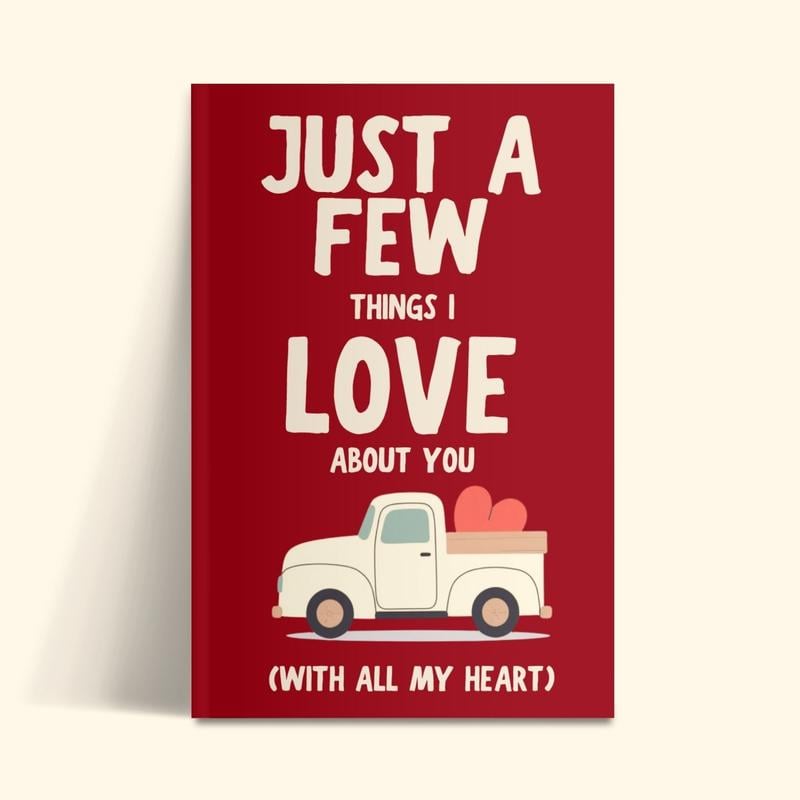 🔥Last Day 50% OFF - ❤Just A Few Things I Love About You (With All My Heart) Fill In The Blank Gift Book📚