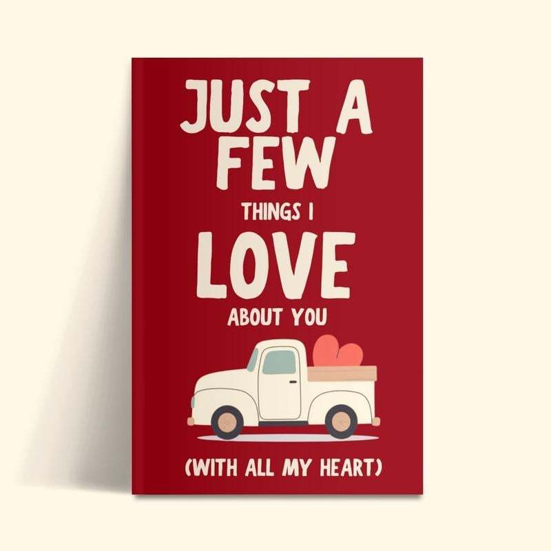 🔥Last Day 50% OFF - ❤Just A Few Things I Love About You (With All My Heart) Fill In The Blank Gift Book📚
