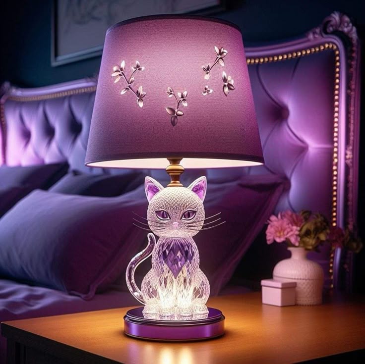 Crystal Cat Table Lamp– Elegant LED Night Light for Cozy Spaces