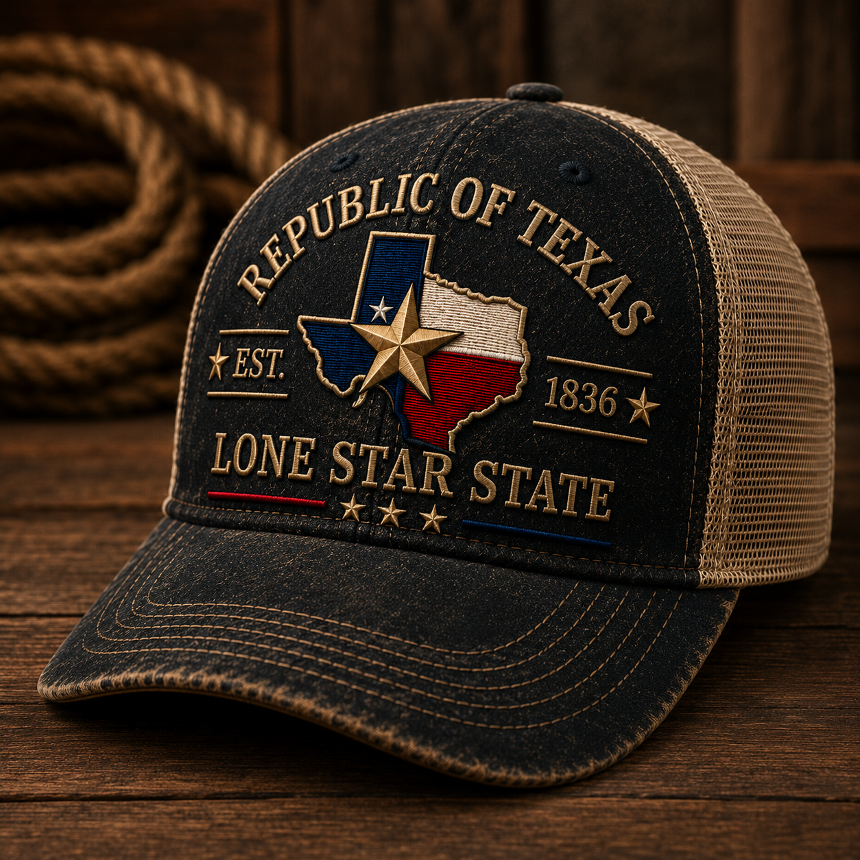 Lone Star State Vintage Cap – Republic of Texas Western Trucker Hat