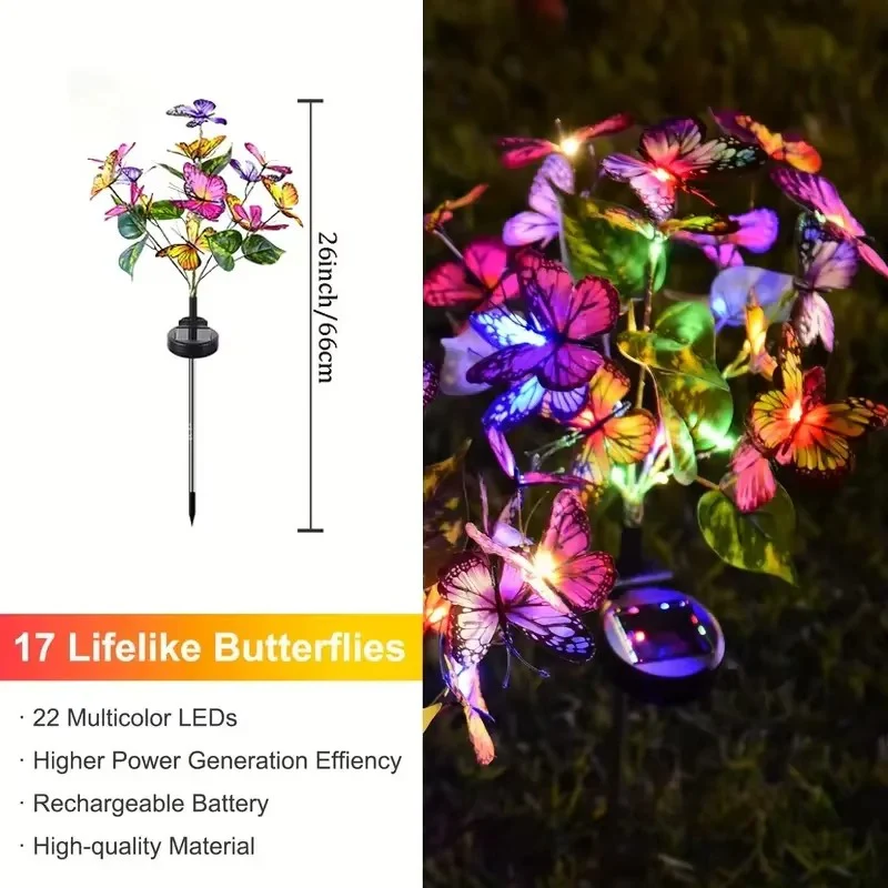 🦋Solar Outdoor Butterfly Lights💐A Gentle Light for Remembrance