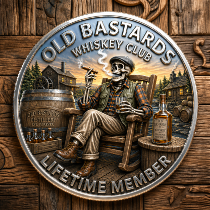 🔥Last Day 60% OFF - Old Bastards Whiskey Club Lifetime Member Coin