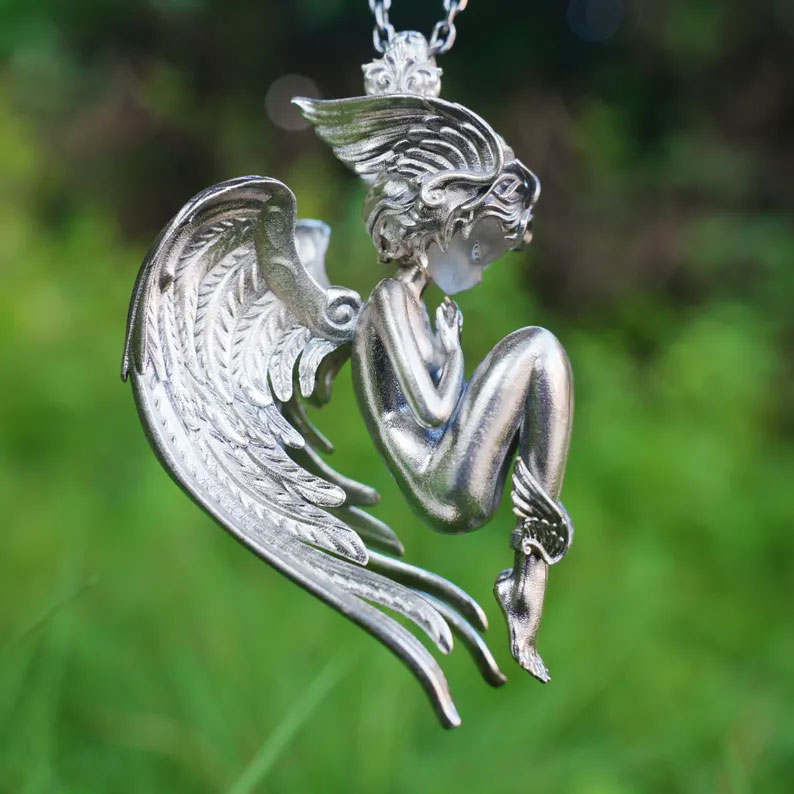 Handmade Angel Figurine Necklace