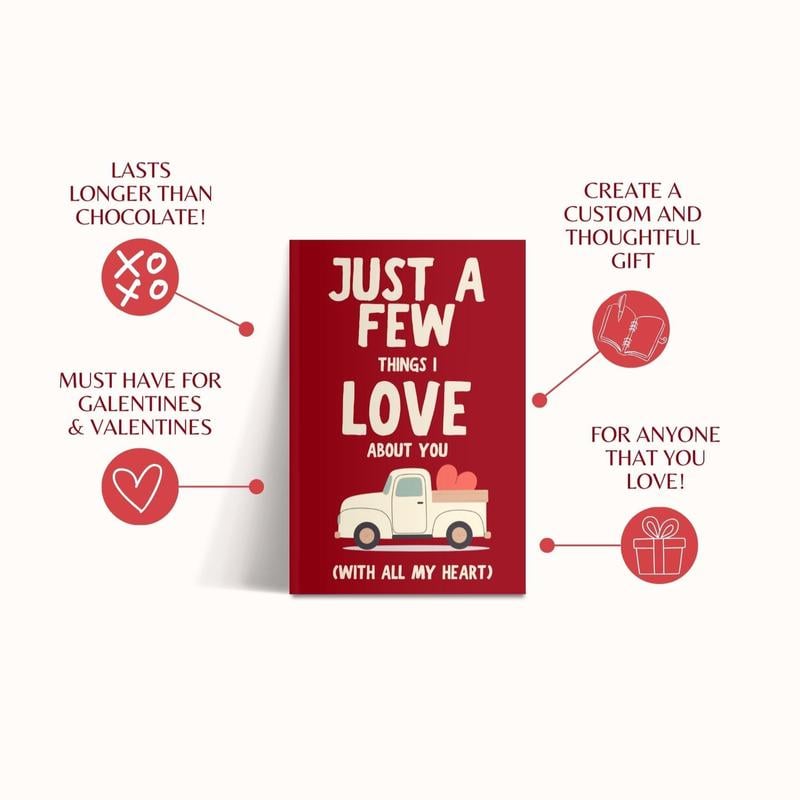 🔥Last Day 50% OFF - ❤Just A Few Things I Love About You (With All My Heart) Fill In The Blank Gift Book📚