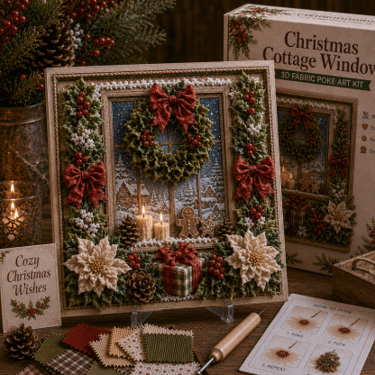 🎁 3D Christmas Fabric Poke Art Kit