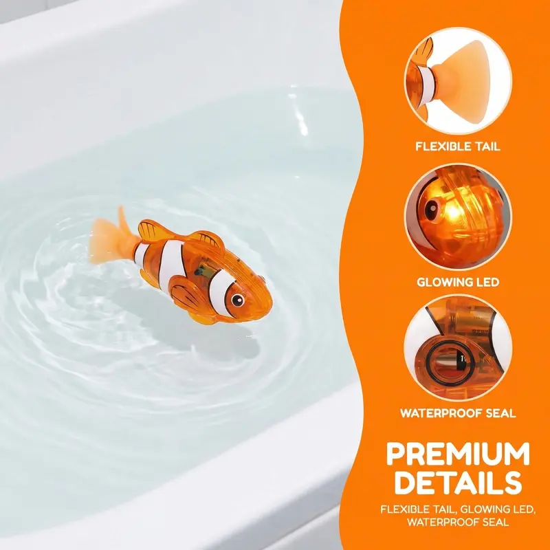 🔥 LED Light-Up Swimming Fish Toy Set – Interactive & Waterproof Fun for Toddlers! 🐠✨