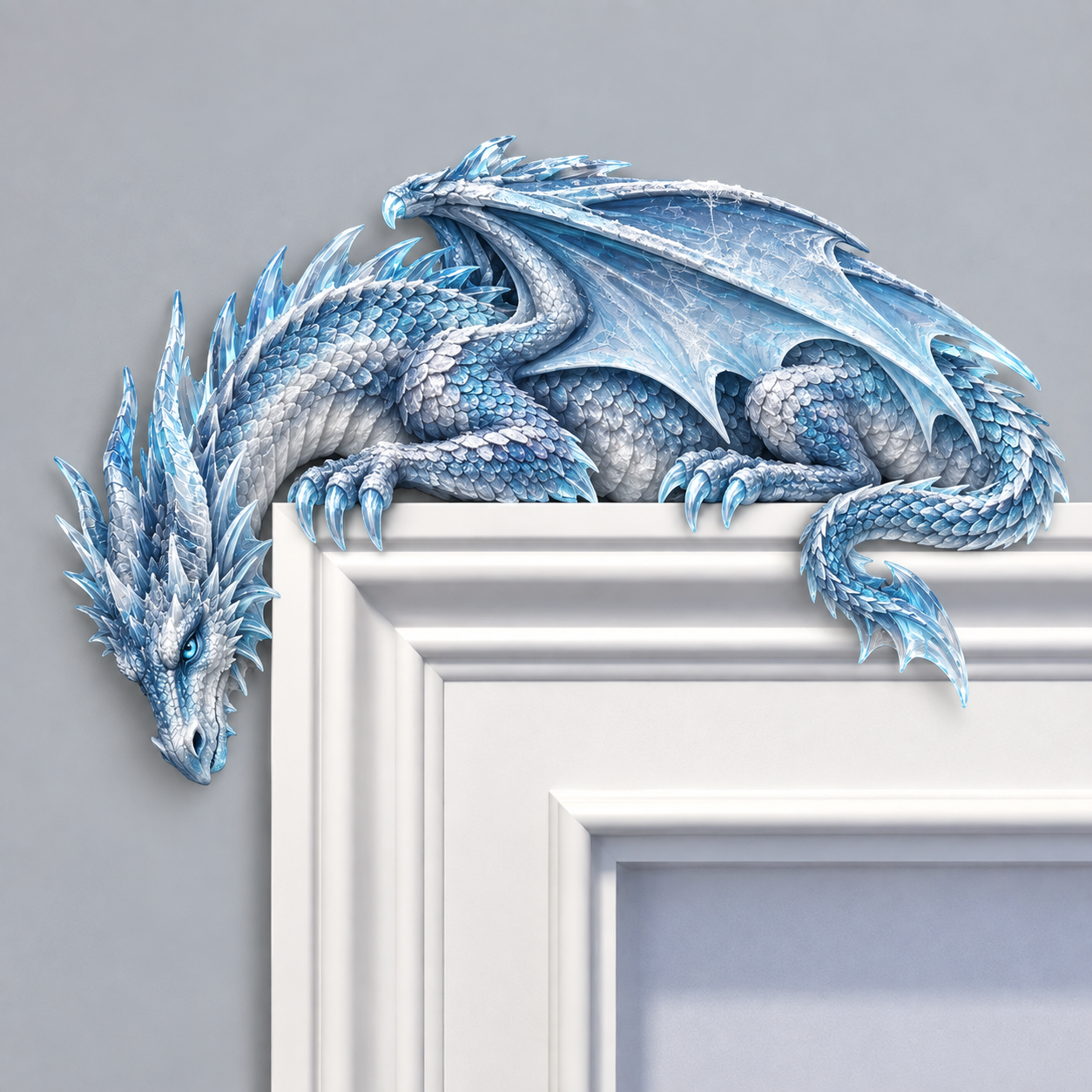 ⏳ Last Day 49% OFF – 🐉🔥 Sleeping Dragon Door Topper | Medieval Fantasy Dragon Guardian Wall Décor for Doorway, Gaming Room & Gothic Home 🏰✨