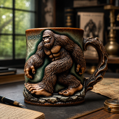 Bigfoot Legend Ceramic Mug™ – Handcrafted 3D Sasquatch Coffee Mug