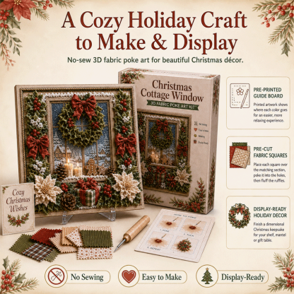 🎁 3D Christmas Fabric Poke Art Kit