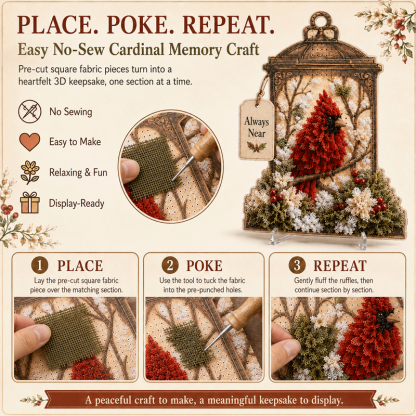🕊️ Always Near 3D Fabric Poke Art Memory Lantern Kit