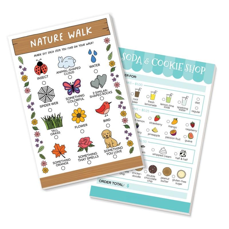 🔥Last Day 49% OFF - 🥳 Pretend Play Notepads | 2-Pack | 40 Pages Each ✨
