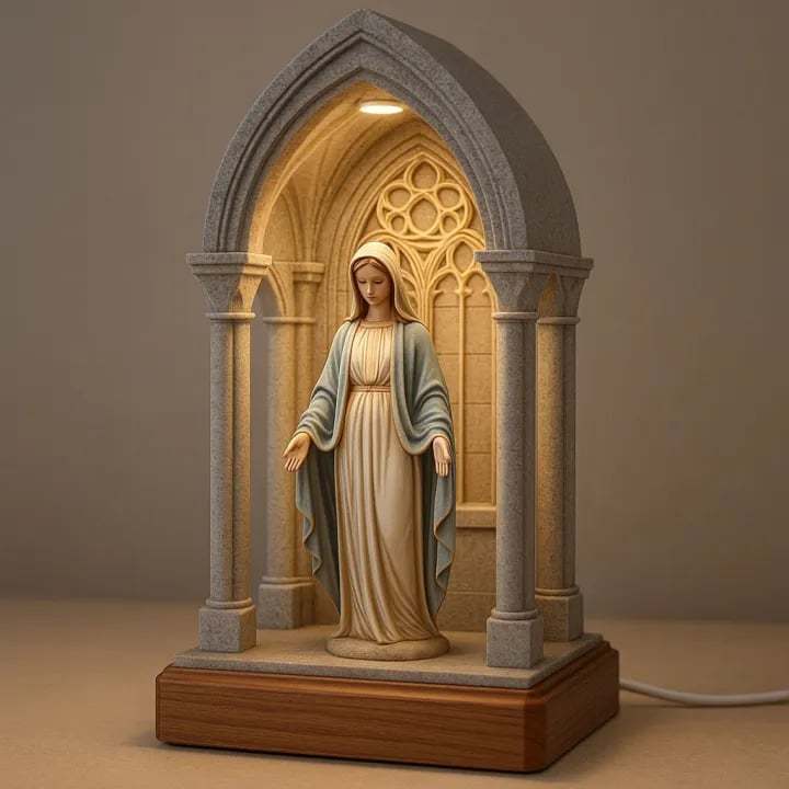 (Last Day 50% OFF)100% Handcrafted Virgin Mary LED Devotional Table Lamp - Made in America