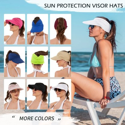 🔥 Last Day 50% OFF – UPF 50+ Foldable Ponytail Sun Visor Hat