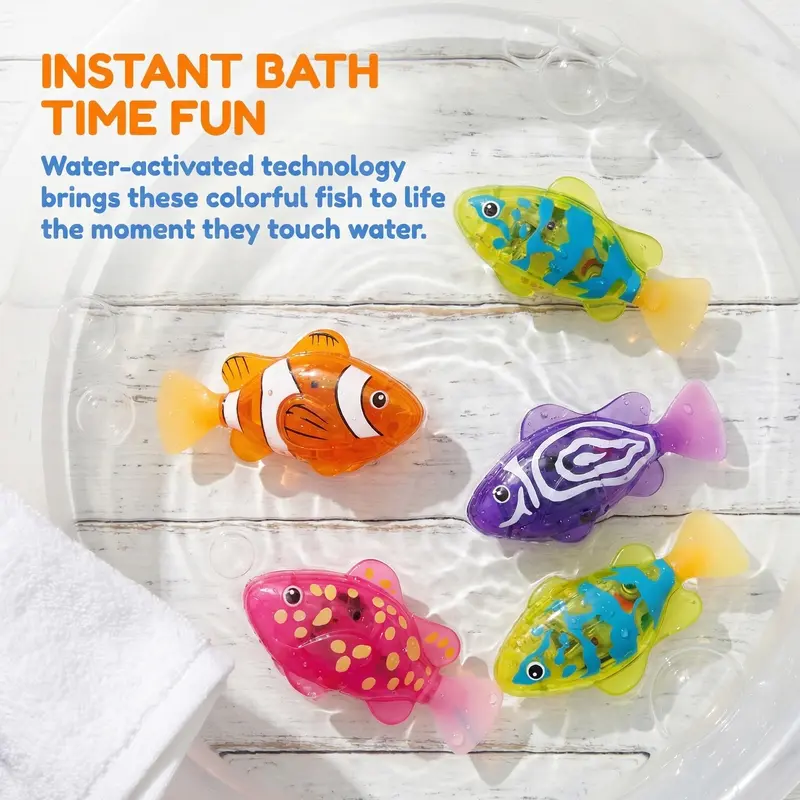 🔥 LED Light-Up Swimming Fish Toy Set – Interactive & Waterproof Fun for Toddlers! 🐠✨