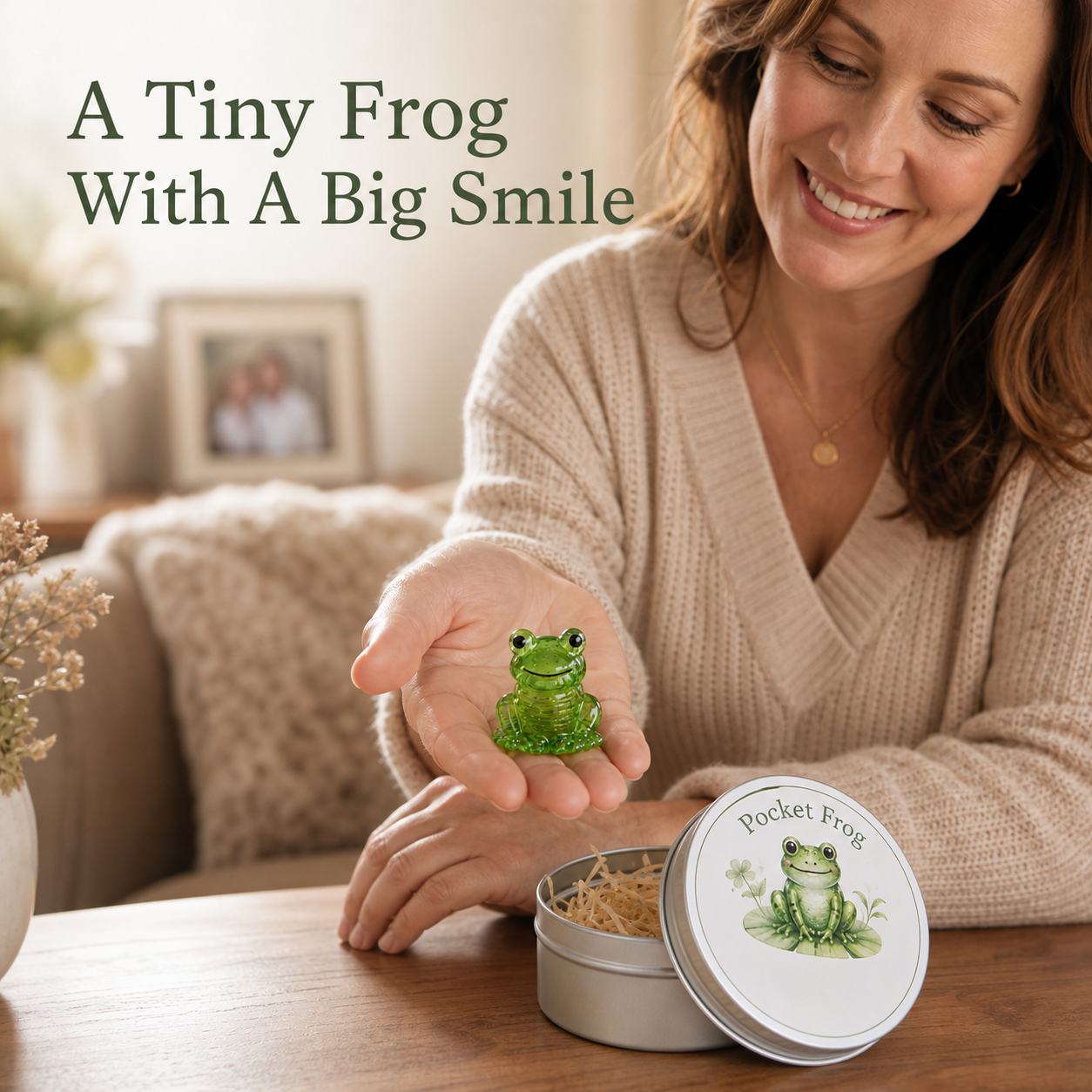Whimsical Recycled Glass Pocket Frog