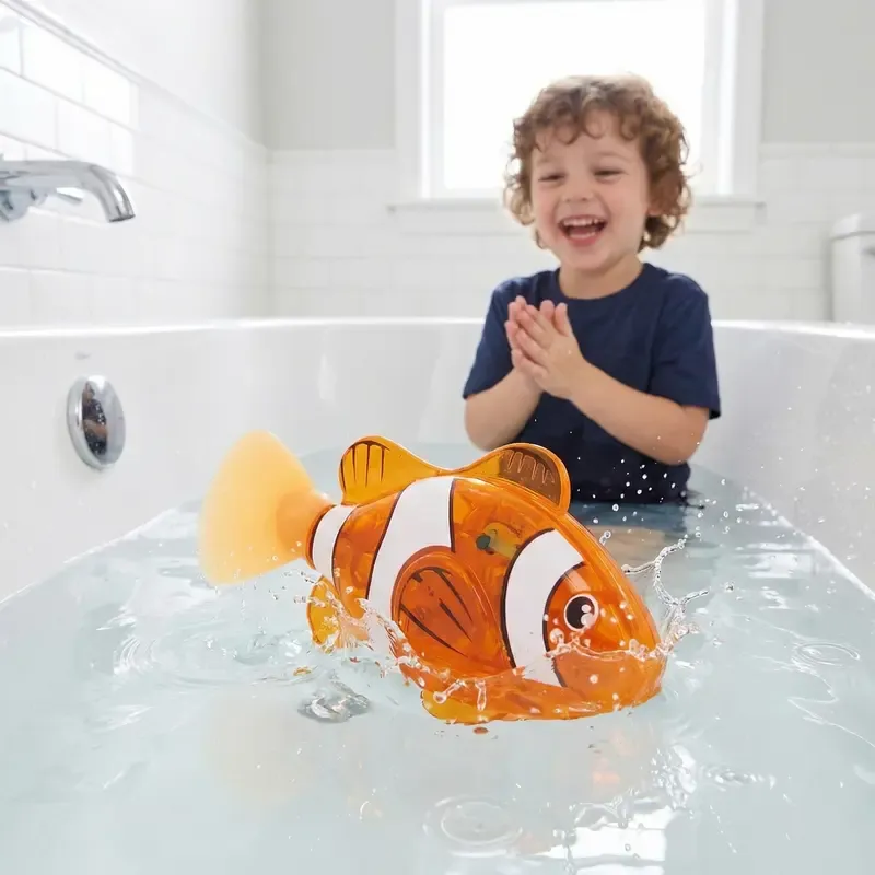 🔥 LED Light-Up Swimming Fish Toy Set – Interactive & Waterproof Fun for Toddlers! 🐠✨