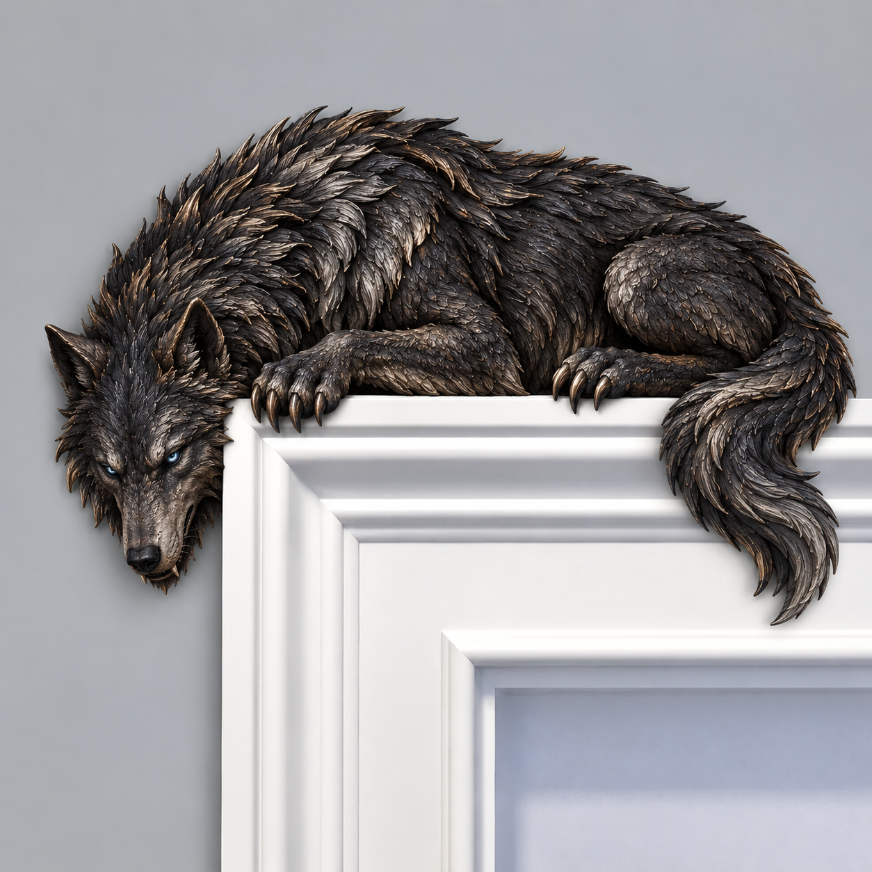 ⏳ Last Day 49% OFF – 🐉🔥 Sleeping Dragon Door Topper | Medieval Fantasy Dragon Guardian Wall Décor for Doorway, Gaming Room & Gothic Home 🏰✨