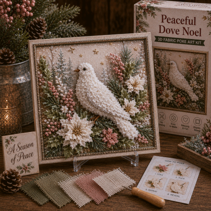 🎁 3D Christmas Fabric Poke Art Kit