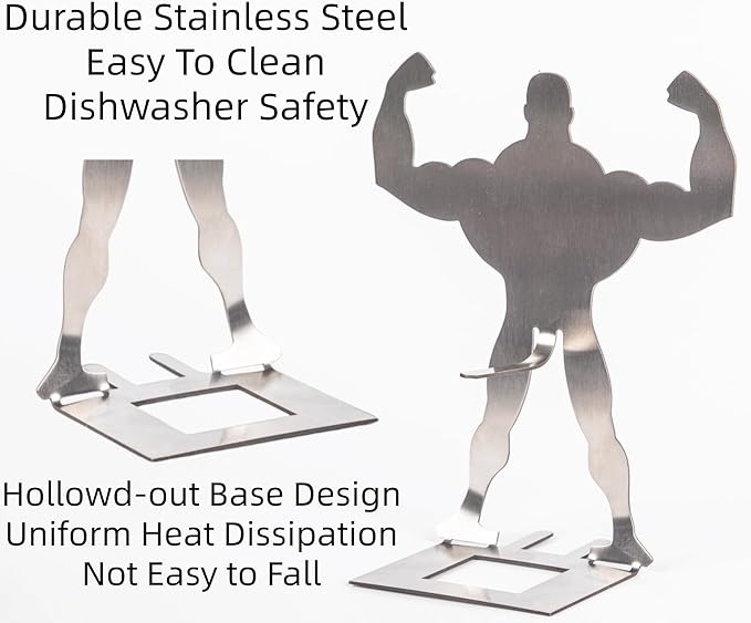 🔥 Funny BBQ Stand Muscle Man Hot Dog Holder | Reusable Stainless Steel Hotdog and Sausage Stand | Portable Hot Dog Roaster | Barbecue Grill Accessories | Funny Birthday Gifts for Men
