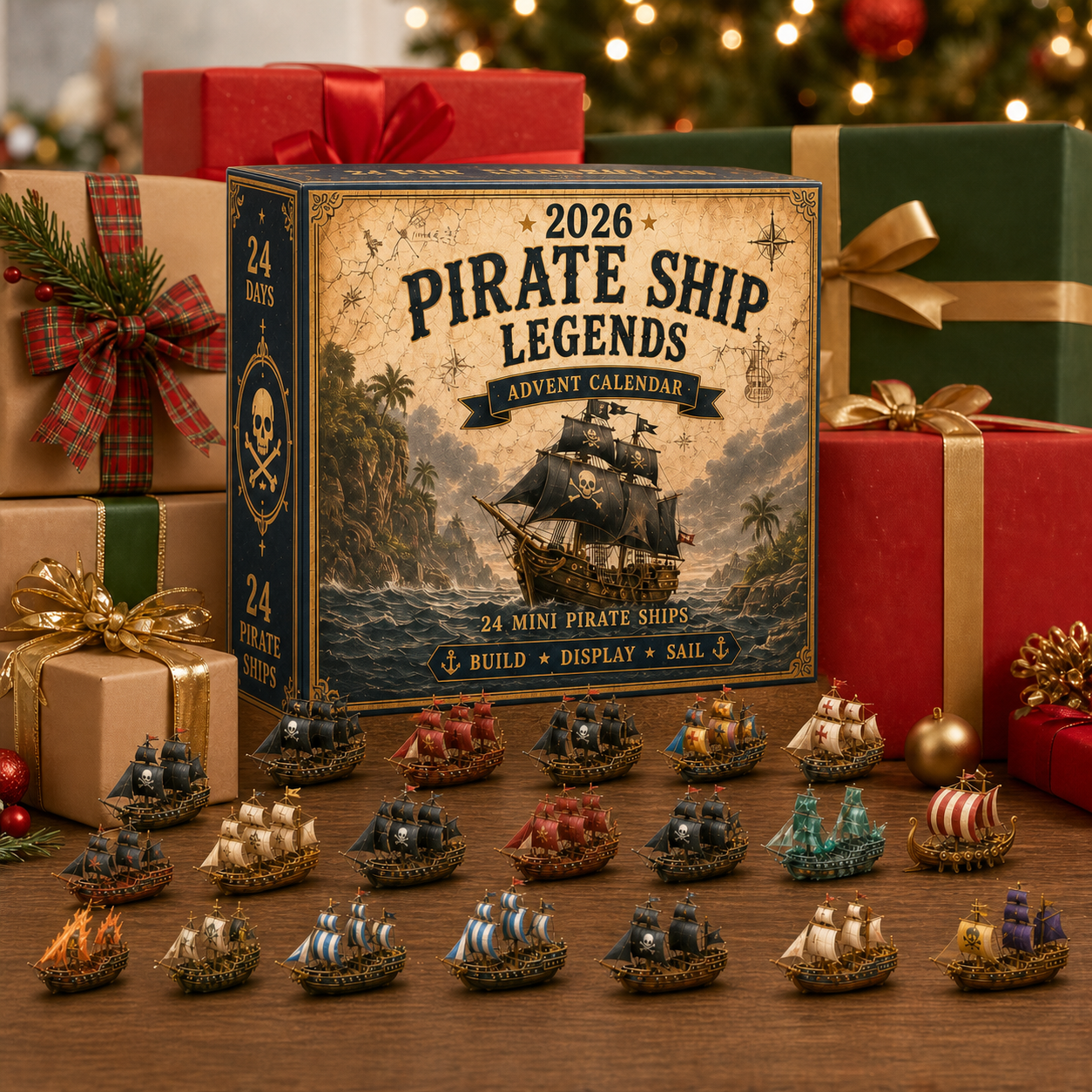⏳ Last Day 49% OFF – 🏴‍☠️⛵ Pirate Ship Legends Advent Calendar 2026 | 24 Days of High-Seas Adventure with 24 Unique Mini Pirate Ships 🎄🎁