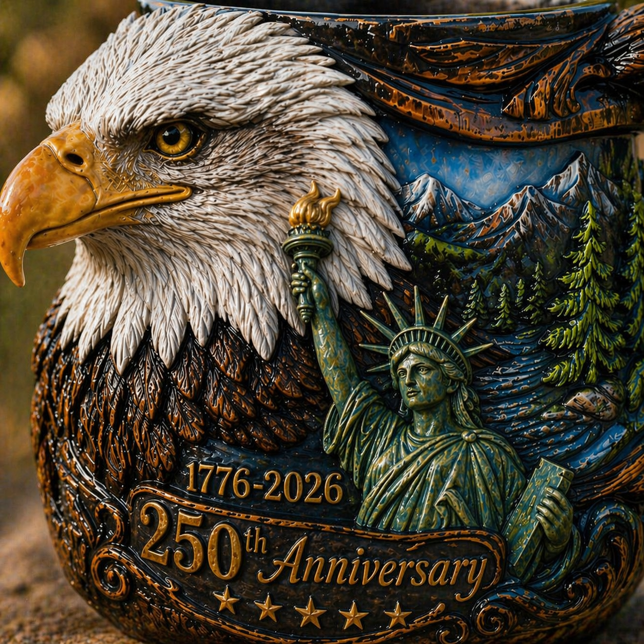 🔥🎉🦅250th Anniversary Eagle Mug – America 1776–2026 Patriotic Keepsake Cup🦅🎊🦅