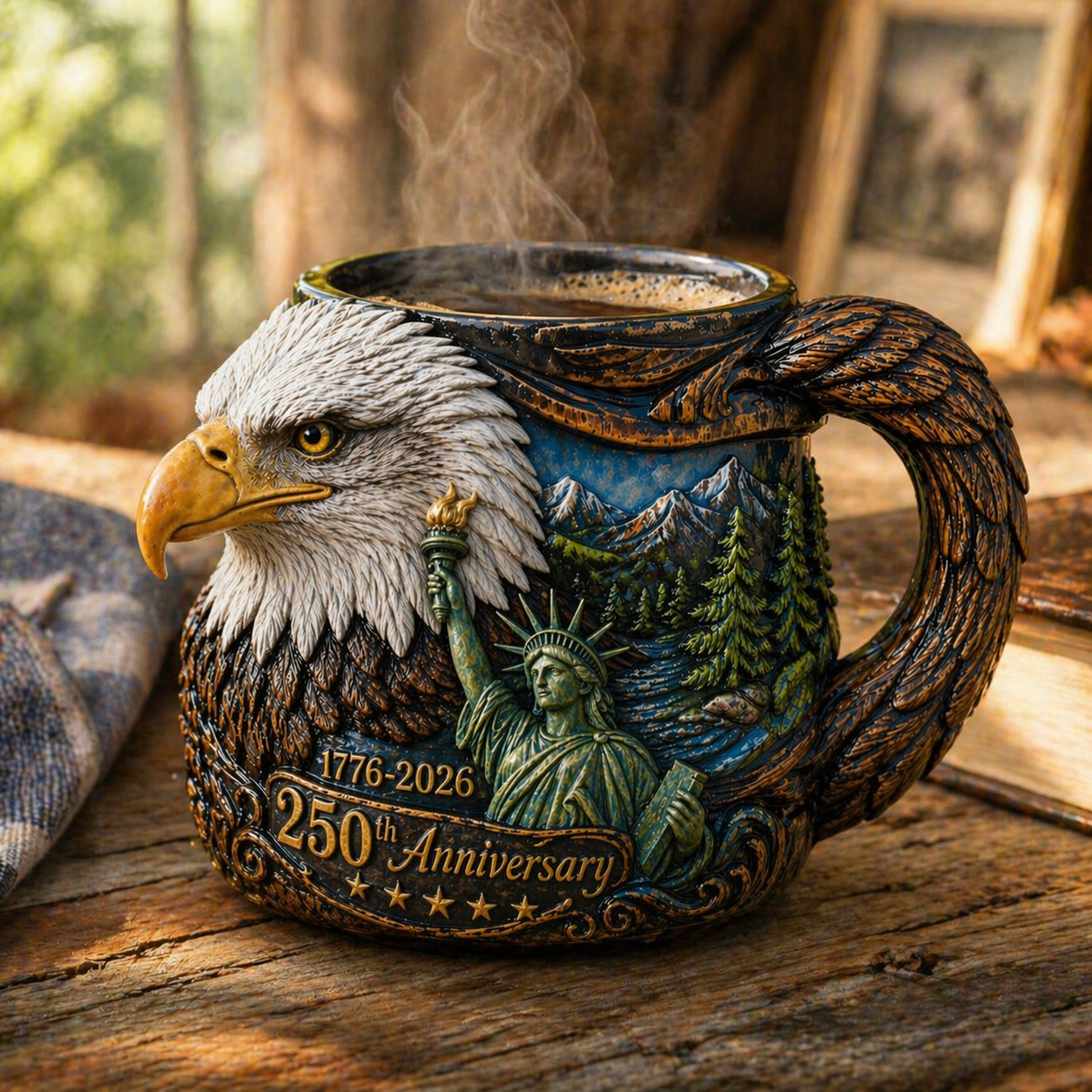 🔥🎉🦅250th Anniversary Eagle Mug – America 1776–2026 Patriotic Keepsake Cup🦅🎊🦅