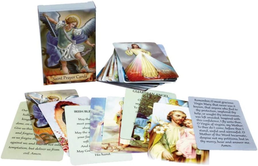 Catholic Faux Leather Holy Card Holder – Pocket Prayer Card Organizer with Snap Closure ✝