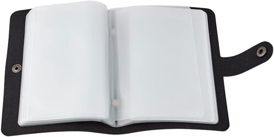 Catholic Faux Leather Holy Card Holder – Pocket Prayer Card Organizer with Snap Closure ✝