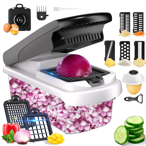 Aonhom Vegetable Chopper Food Slicer, 15 in 1 Multi-Function Food Chopper