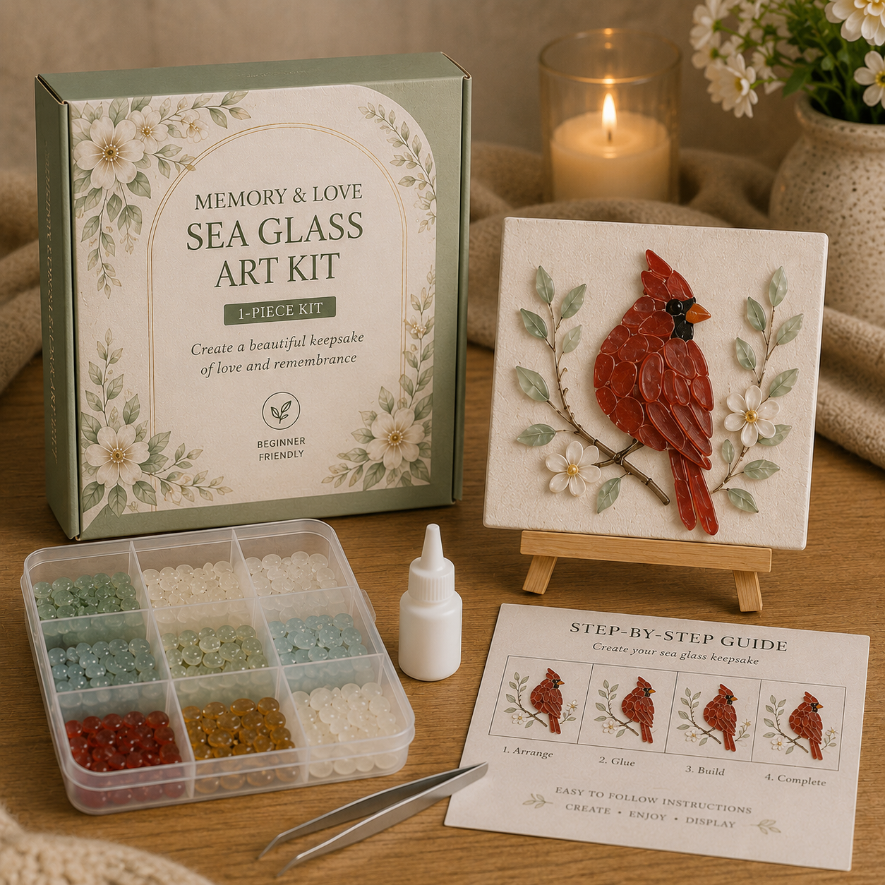 Faith & Memories Sea Glass Art Kit – Meaningful DIY Keepsakes 🙏💖