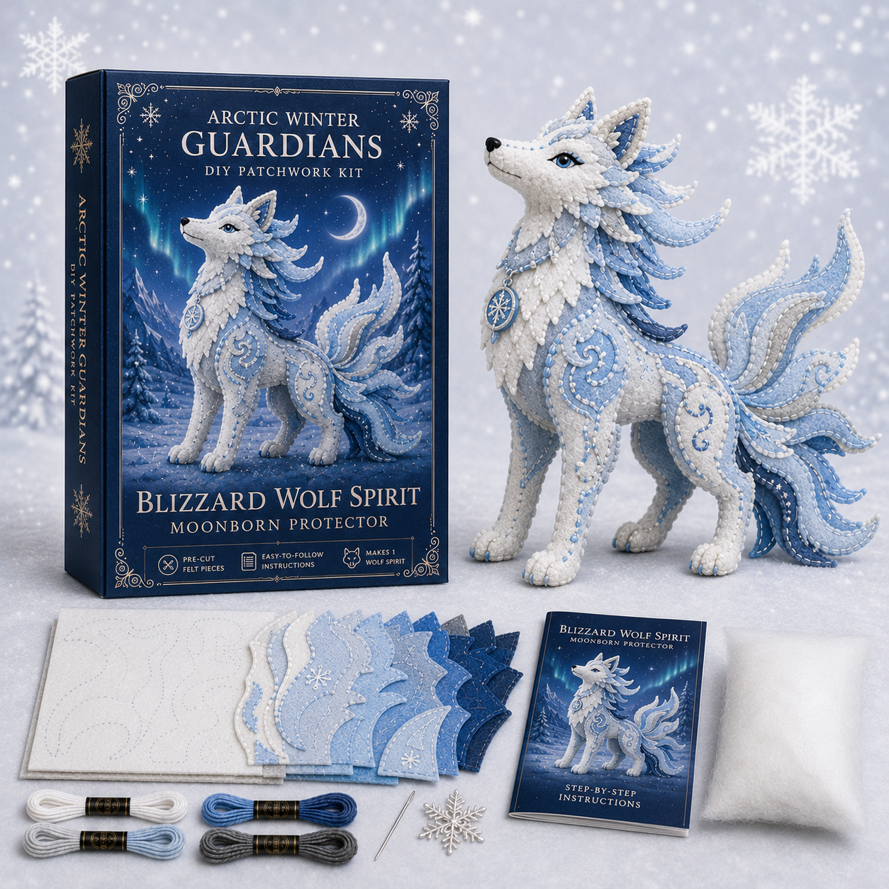 Arctic Winter Guardians Series 2 DIY Patchwork Kit – Magical Winter Animal Craft ❄️🧵