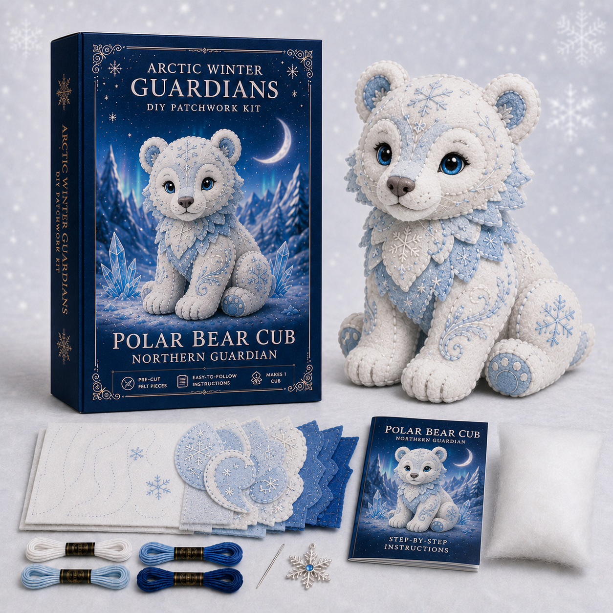 Arctic Winter Guardians Series 2 DIY Patchwork Kit – Magical Winter Animal Craft ❄️🧵