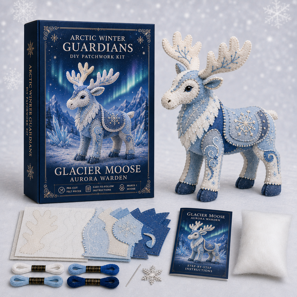 Arctic Winter Guardians Series 2 DIY Patchwork Kit – Magical Winter Animal Craft ❄️🧵
