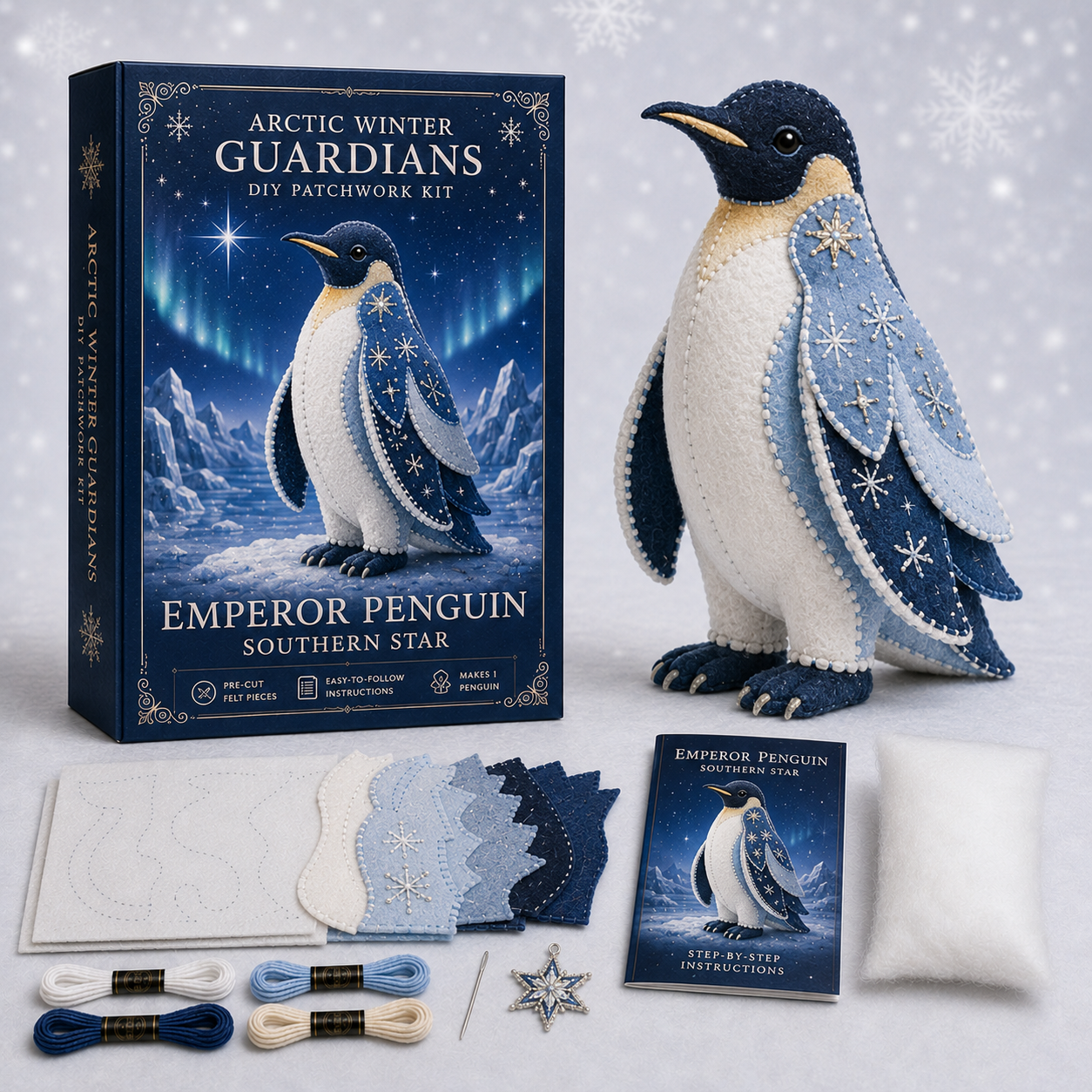 Arctic Winter Guardians Series 2 DIY Patchwork Kit – Magical Winter Animal Craft ❄️🧵