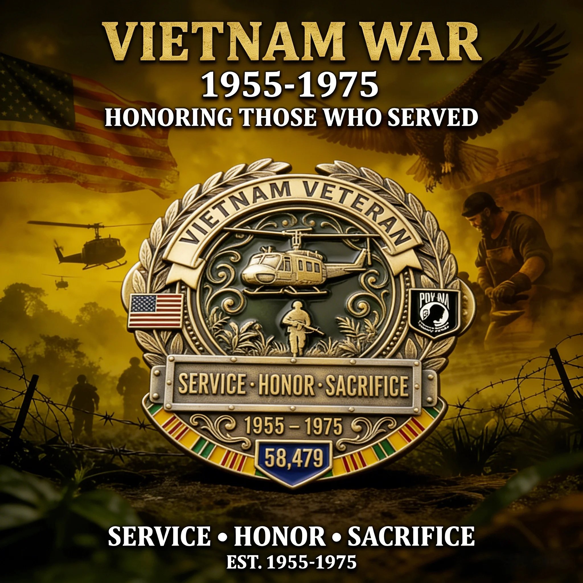 🦅LAST DAY 50% OFF -- 🎖️Vietnam Veteran Honor Commemorative Pin